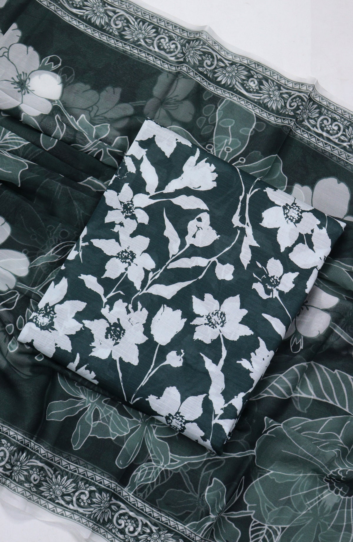 Amna Khadija Printed Bana Dora Unstitched 3 Piece Suit - D-06 - AM26FNC - Green - Summer Collection