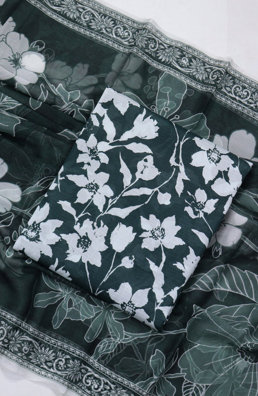 Amna Khadija Printed Bana Dora Unstitched 3 Piece Suit - D-06 - AM26FNC - Green - Summer Collection