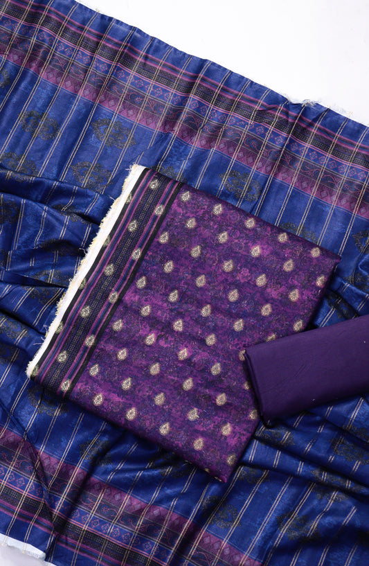 Amna Khadija Broshia Lawn Unstitched 3 Piece Suit - D-03 - AM26FNC - Purple - Summer Collection