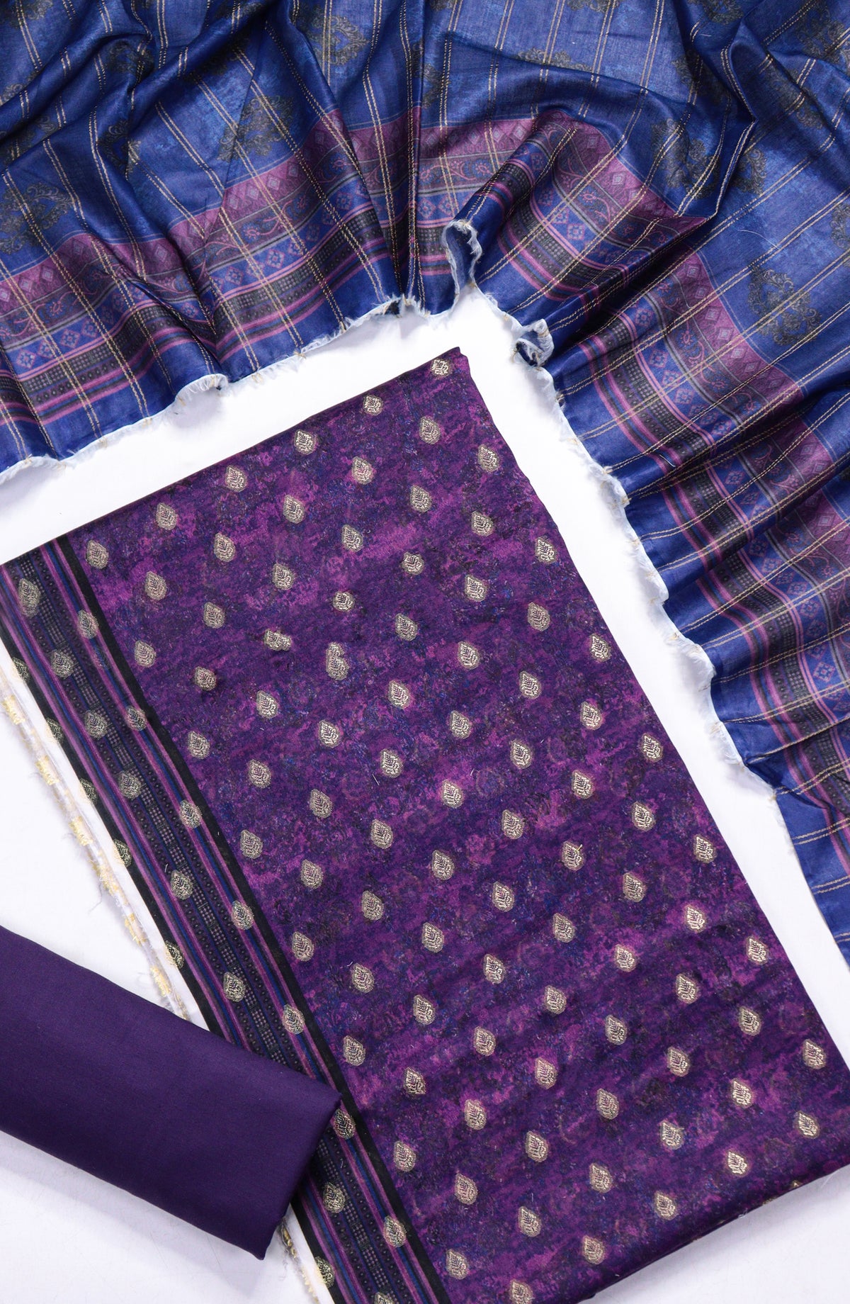Amna Khadija Broshia Lawn Unstitched 3 Piece Suit - D-03 - AM26FNC - Purple - Summer Collection