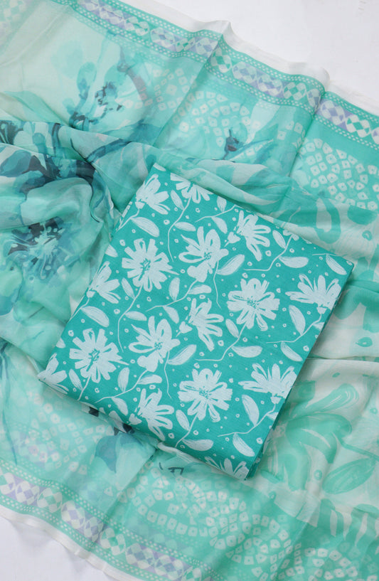 Amna Khadija Printed Bana Dora Unstitched 3 Piece Suit - D-04 - AM26FNC - Sea Green - Summer Collection