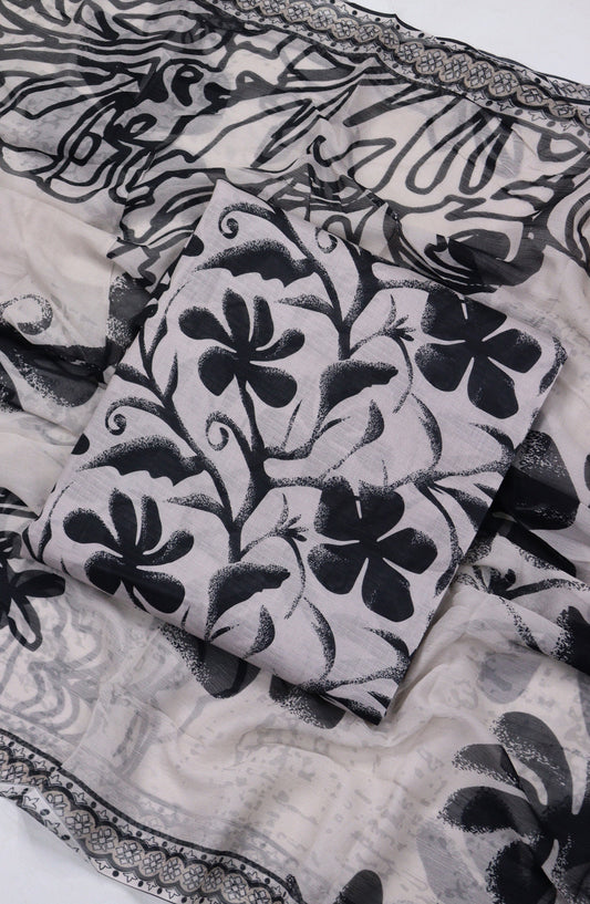 Amna Khadija Printed Bana Dora Unstitched 3 Piece Suit - D-03 - AM26FNC - Black - Summer Collection