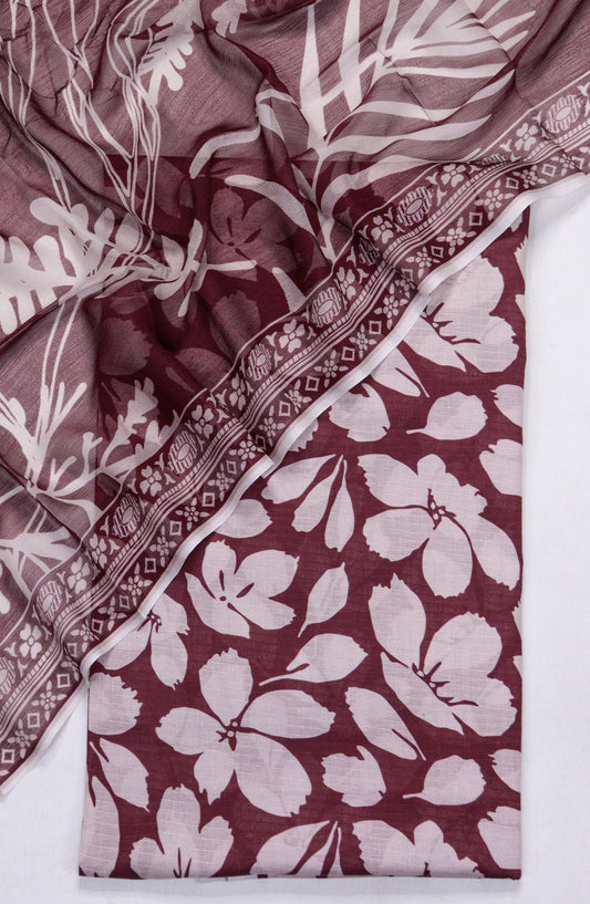 Amna Khadija Printed Bana Dora Unstitched 3 Piece Suit - D-01 - AM26FNC - Purple - Summer Collection