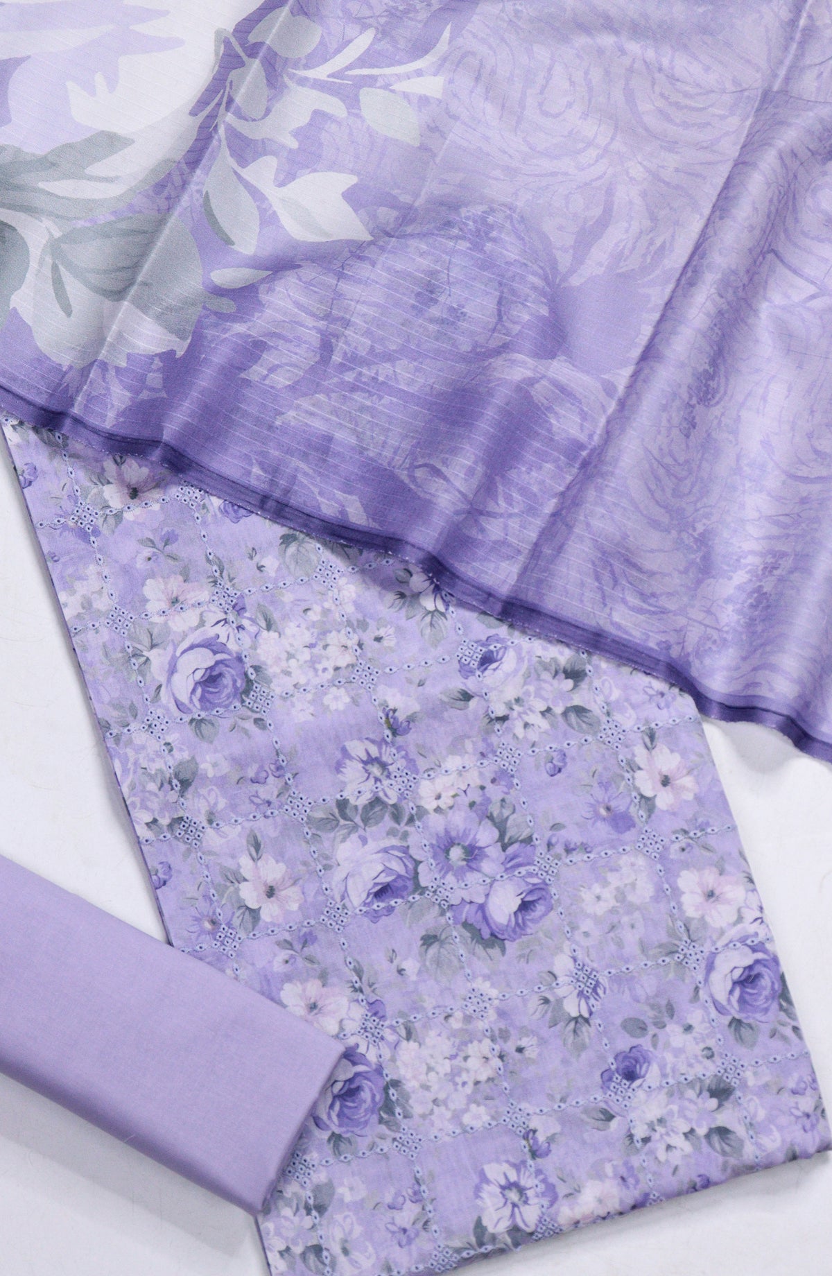 Amna Khadija Chikankari Lawn Unstitched 3 Piece Suit - D-07 - AM26FNC - Blue - Summer Collection