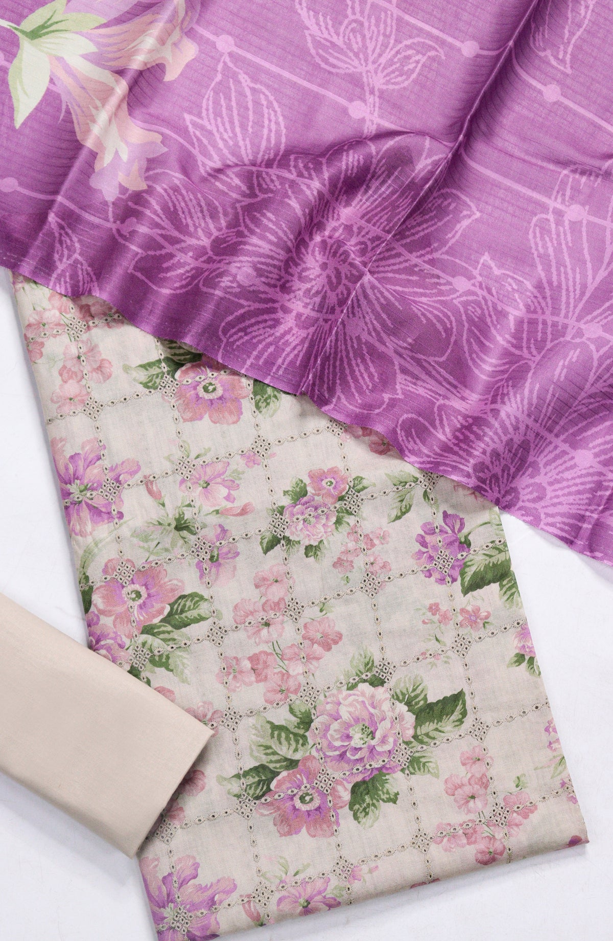 Amna Khadija Chikankari Lawn Unstitched 3 Piece Suit - D-06 - AM26FNC - Purple - Summer Collection