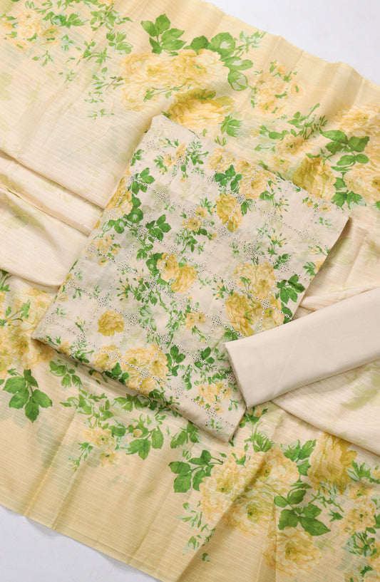 Amna Khadija Chikankari Lawn Unstitched 3 Piece Suit - D-05 - AM26FNC - Yellow - Summer Collection