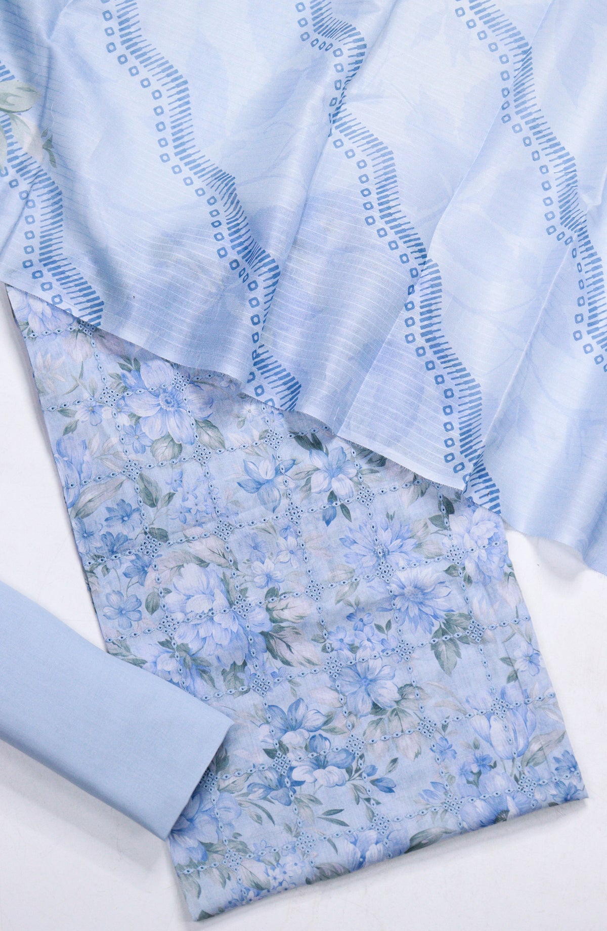 Amna Khadija Chikankari Lawn Unstitched 3 Piece Suit - D-04 - AM26FNC - Blue - Summer Collection