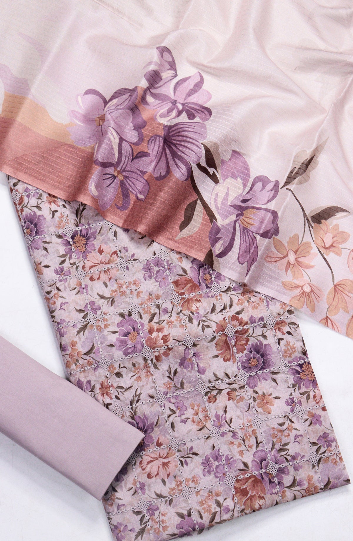 Amna Khadija Chikankari Lawn Unstitched 3 Piece Suit - D-01 - AM26FNC - Purple - Summer Collection