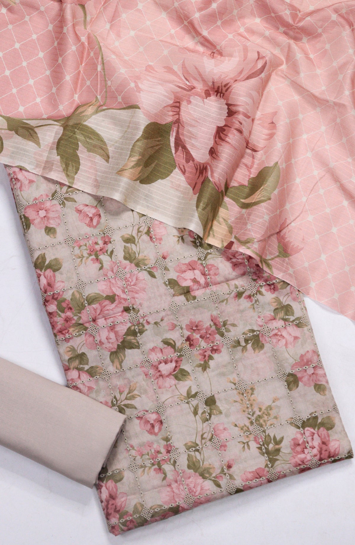 Amna Khadija Chikankari Lawn Unstitched 3 Piece Suit - D-09 - AM26FNC - Pink - Summer Collection