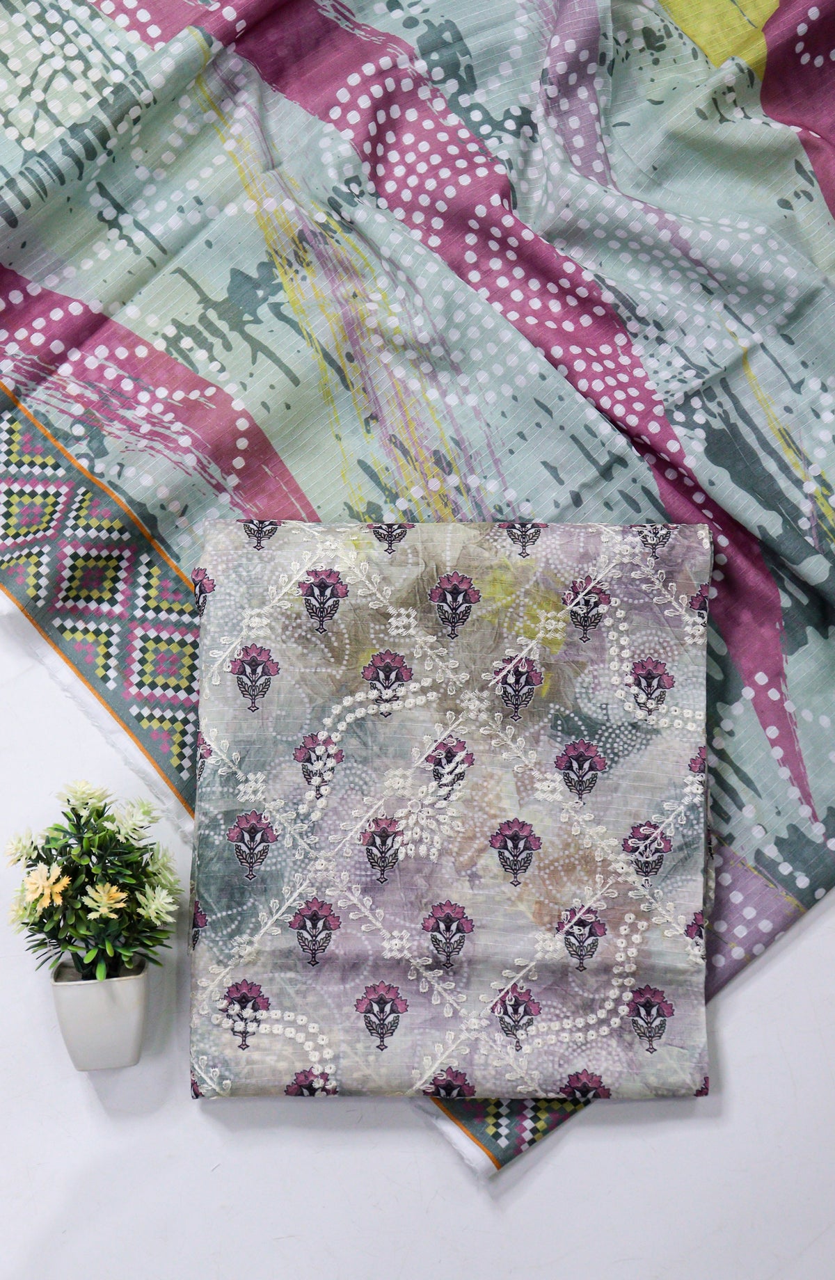 Amna Khadija Fancy Embroidered Lawn Unstitched 3 Piece Suit - WRD-07 - AM26FNC - Multi - Summer Collection