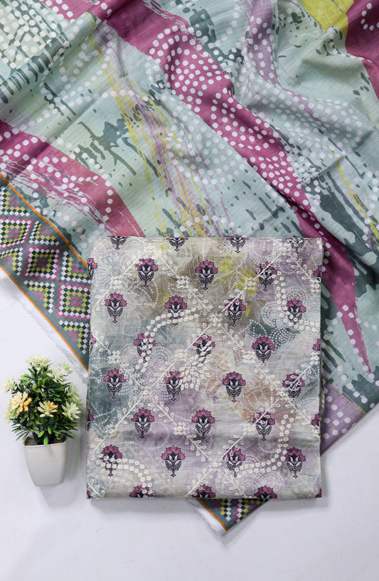 Amna Khadija Fancy Embroidered Lawn Unstitched 3 Piece Suit - WRD-07 - AM26FNC - Multi - Summer Collection