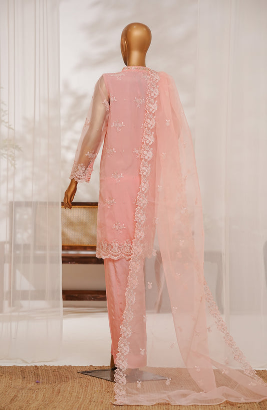 Kavira by Amna Khadija Embroidered Organza Stitched 3 Piece Suit - KLP-04 - AK25ORGN - Pink - Festive Collection