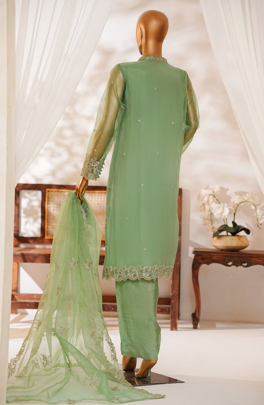 Kavira by Amna Khadija Embroidered Organza Stitched 3 Piece Suit - KLP-03 - AK25ORGN - Green - Festive Collection