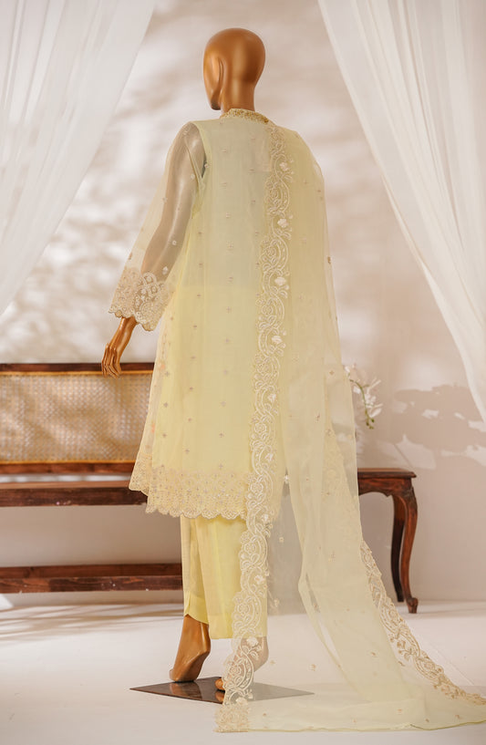 Kavira by Amna Khadija Embroidered Organza Stitched 3 Piece Suit - KLP-02 - AK25ORGN - Yellow - Festive Collection