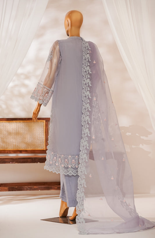 Kavira by Amna Khadija Embroidered Organza Stitched 3 Piece Suit - KLP-01 - AK25ORGN - Grey - Festive Collection