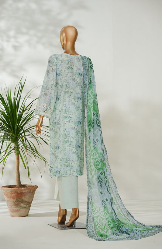 Amna Khadija Ismet Chikankari Embroidered Bana Dora Lawn Stitched 3 Piece Suit - AKC-07 - AM26ISM - Green - Summer Collection