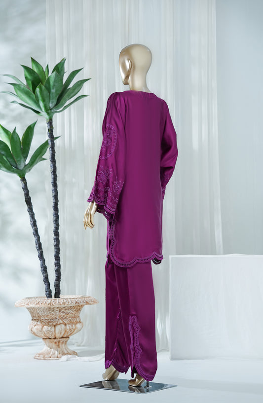 Amna Khadija Jhanvi Luxe Embroidered Silk Stitched 2 Piece Suit - JLS-16 - AM26JLK - Purple - Festive Collection