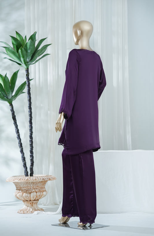 Amna Khadija Jhanvi Luxe Embroidered Silk Stitched 2 Piece Suit - JLS-15 - AM26JLK - Purple - Festive Collection