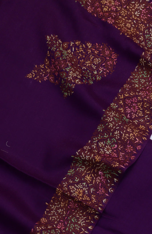Amna Khadija Kashmiri Wool Unstitched 3 Piece Suit - Design-02 - AM25KMW - Purple - Winter Collection