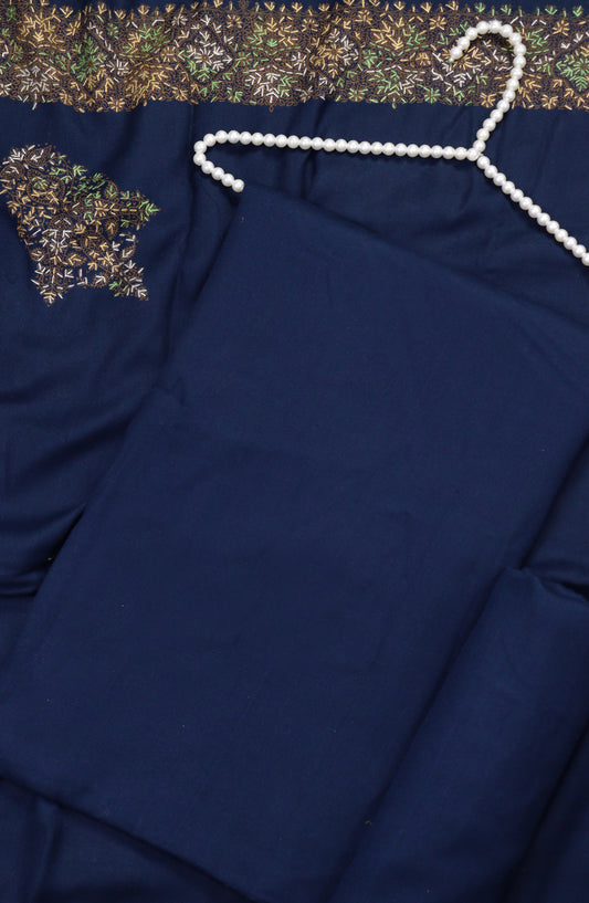 Amna Khadija Dhanak Kashmiri Wool Unstitched 3 Piece Suit - Design-08 - AM25KMW5113850 - Blue - Winter Collection