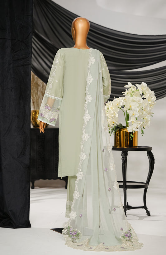 Anaya by Amna Khadija Embroidered Fine Cotton Stitched 3 Piece Suit - ELF-08 - AK25ANY - Pista Green - Festive Collection