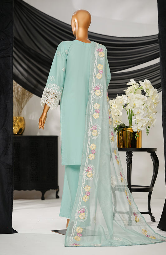Anaya by Amna Khadija Embroidered Fine Cotton Stitched 3 Piece Suit - ELF-05 - AK25ANY - Blue - Festive Collection