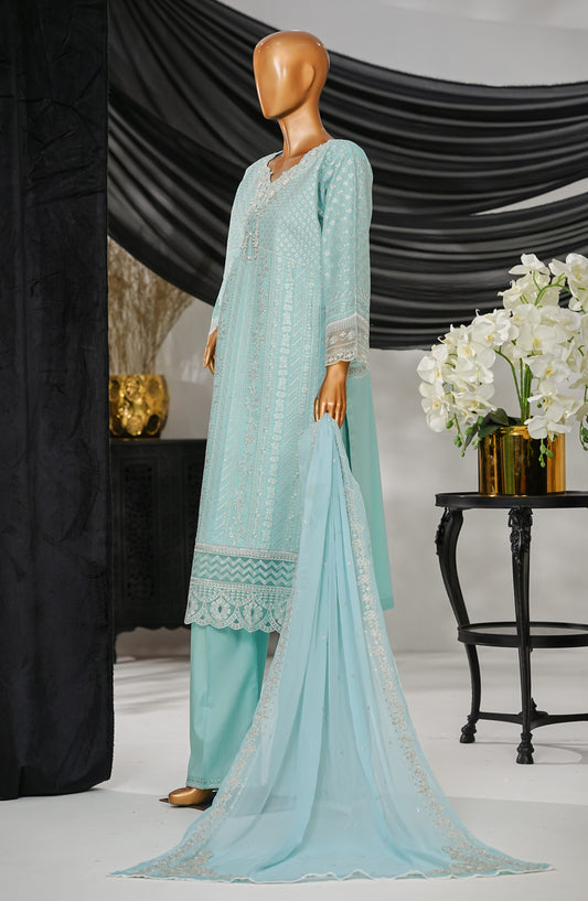 Anaya by Amna Khadija Embroidered Fine Cotton Stitched 3 Piece Suit - AZ-EX-02 - AK25ANY - Blue - Festive Collection