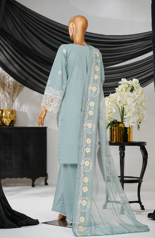 Anaya by Amna Khadija Embroidered Fine Cotton Stitched 3 Piece Suit - ELF-05 - AK25ANY - Blue - Festive Collection