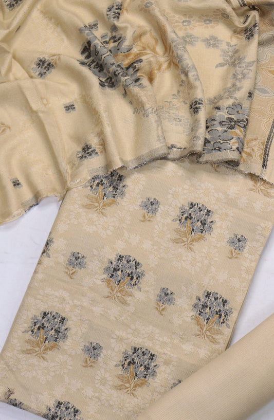 Amna Khadija Leather Broshia Unstitched 3 Piece Suit - Design-12 - AM25BRSC - Blue - Winter Collection