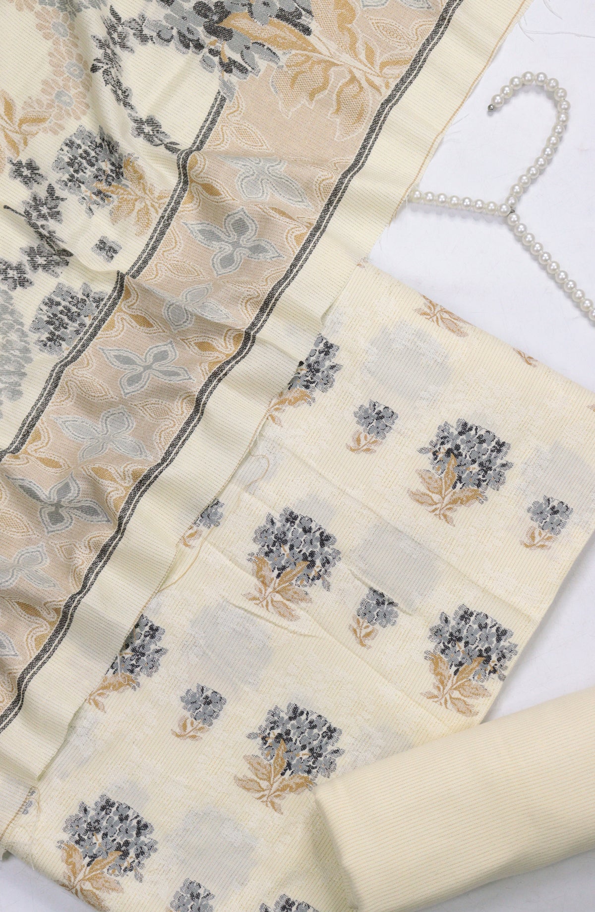 Amna Khadija Leather Broshia Unstitched 3 Piece Suit - Design-11 - AM25BRSC - Lemon - Winter Collection