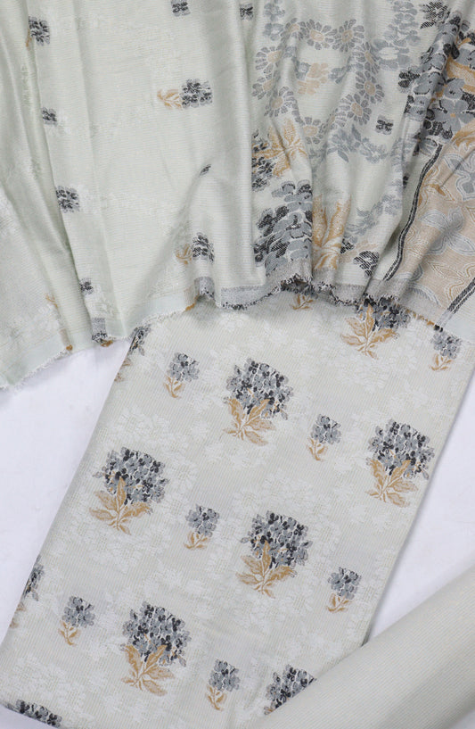 Amna Khadija Leather Broshia Unstitched 3 Piece Suit - Design-8 - AM25BRSC - Pista Green - Winter Collection