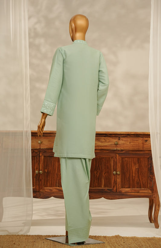 Aroha by Amna Khadija Embroidered Dobby Stitched 2 Piece Suit - AKPA-13 - AM25AKPA - Green - Casual Collection