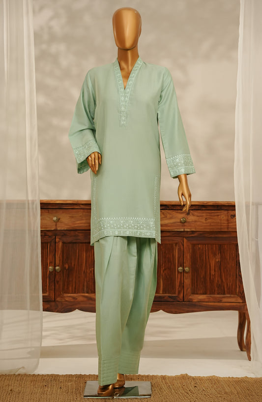 Aroha by Amna Khadija Embroidered Dobby Stitched 2 Piece Suit - AKPA-13 - AM25AKPA - Green - Casual Collection