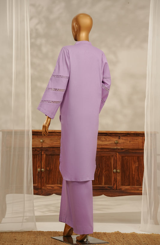 Aroha by Amna Khadija Embroidered Dobby Stitched 2 Piece Suit - AKPA-15 - AM25AKPA - Purple - Casual Collection