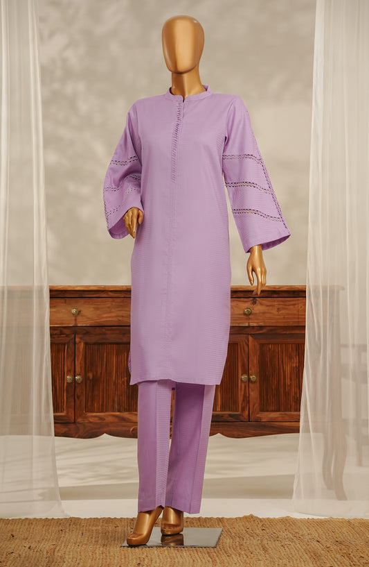 Aroha by Amna Khadija Embroidered Dobby Stitched 2 Piece Suit - AKPA-15 - AM25AKPA - Purple - Casual Collection