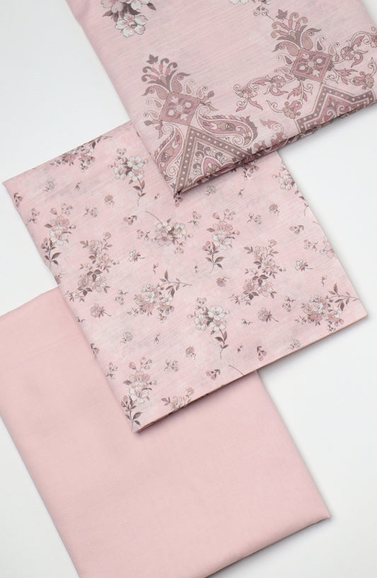 Amna Khadija Printed Lawn Unstitched 3 Piece Suit - MD-04 - AM26MTHR - Pink - Summer Collection