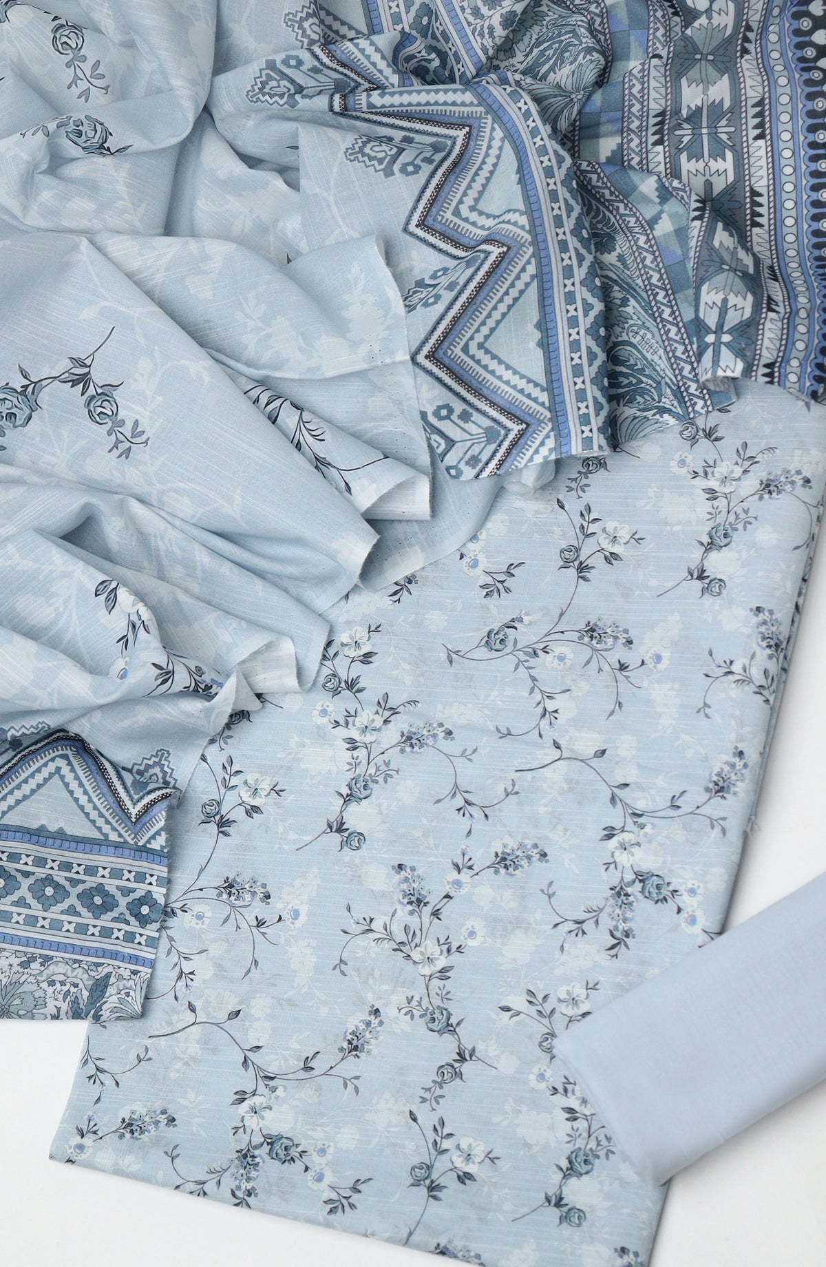 Amna Khadija Printed Lawn Unstitched 3 Piece Suit - MD-02 - AM26MTHR - Blue - Summer Collection