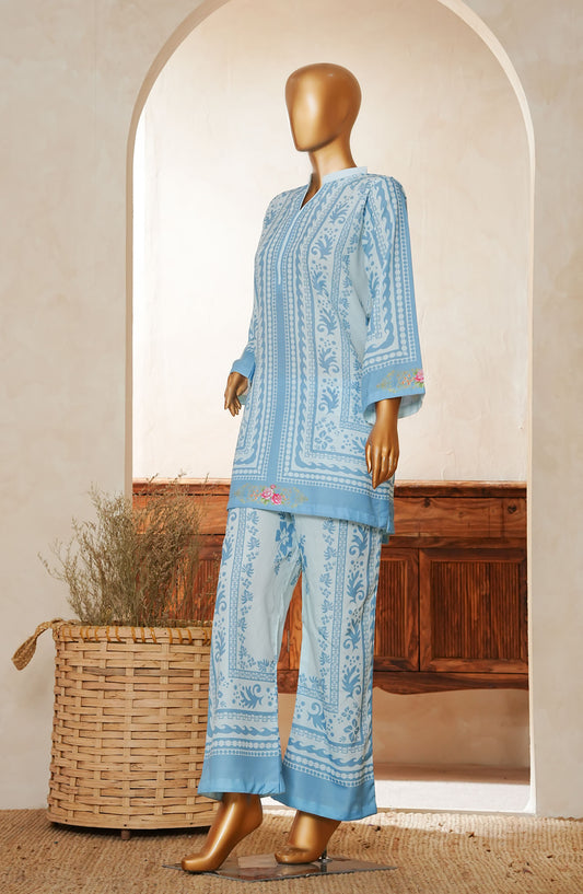 Amna Khadija Printed Lawn Stitched 2 Piece Suit - PHSC-06 - AM25PHSC - Blue - Summer Collection