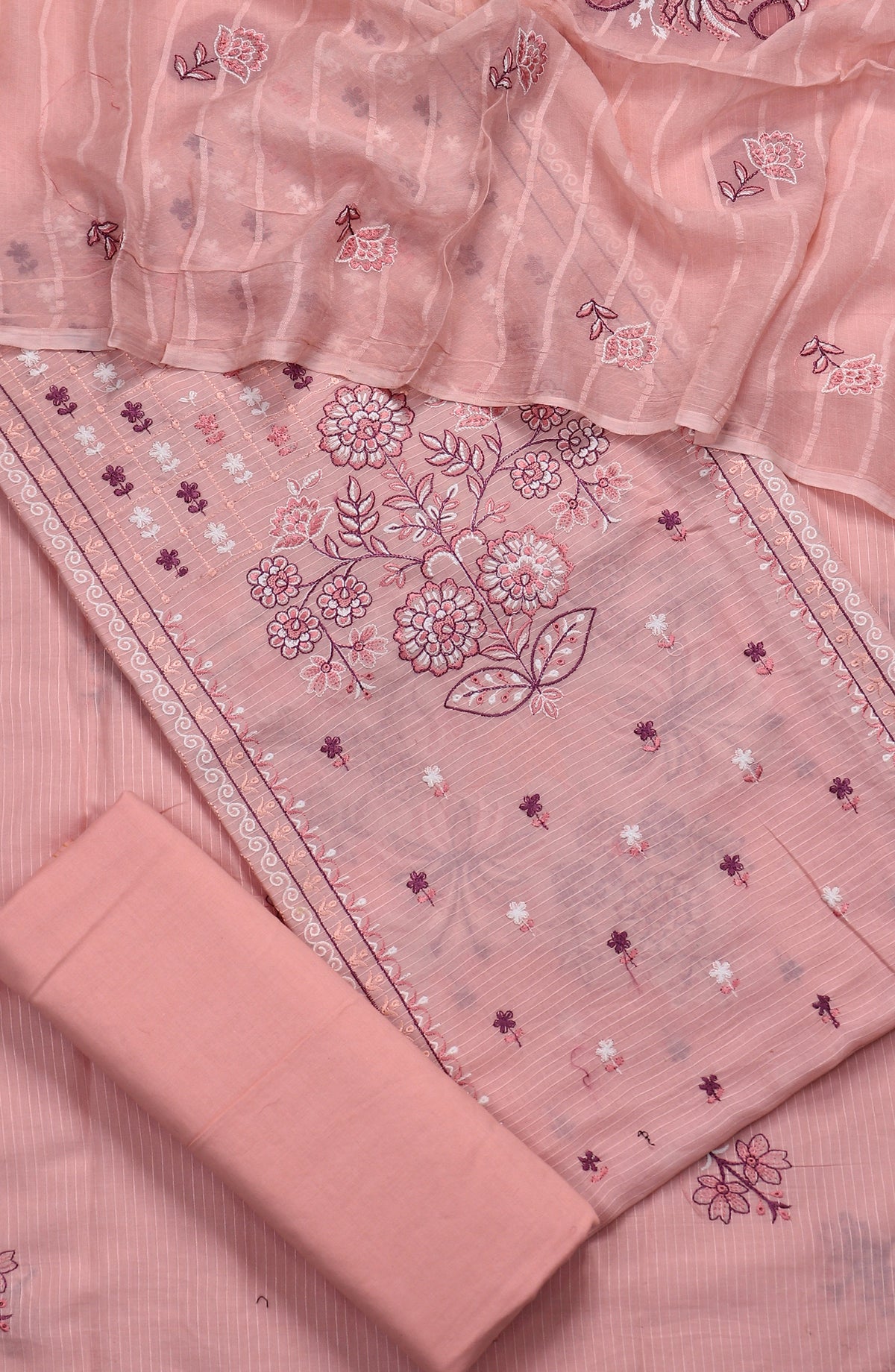 Amna Khadija Embroidered Lawn Unstitched 3 Piece Suit - Design-03 - AM25CHFD - Pink - Summer Collection