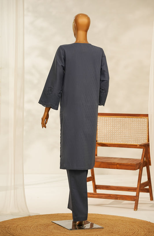 Aroha by Amna Khadija Embroidered Cotton Stitched 2 Piece Suit - AKPA-01 - AK25AROH - Grey - Summer Collection