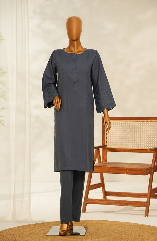 Aroha by Amna Khadija Embroidered Cotton Stitched 2 Piece Suit - AKPA-01 - AK25AROH - Grey - Summer Collection