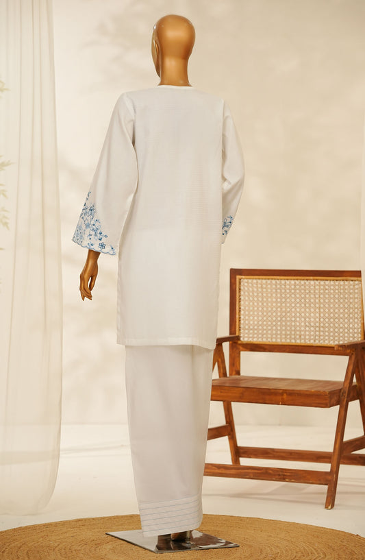 Aroha by Amna Khadija Embroidered Cotton Stitched 2 Piece Suit - AKPA-04 - AK25AROH - White - Summer Collection