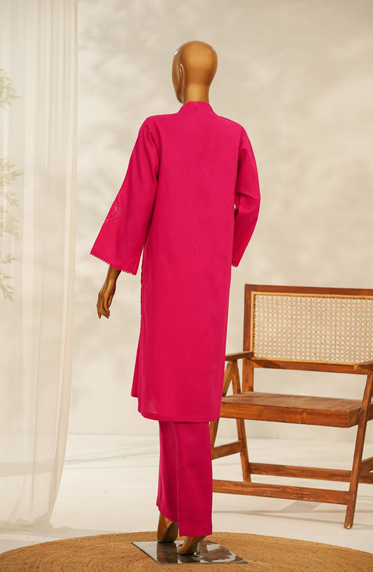 Aroha by Amna Khadija Embroidered Cotton Stitched 2 Piece Suit - AKPA-07 - AK25AROH - Hot Pink - Summer Collection
