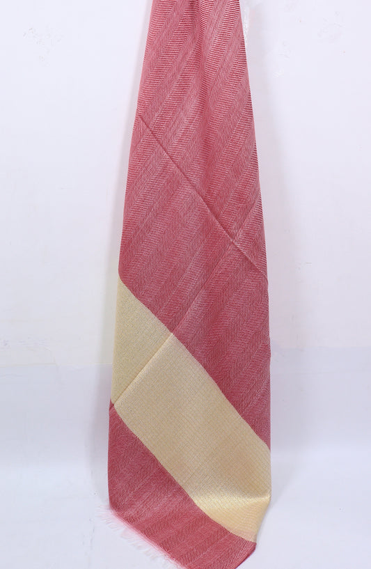 Amna Khadija Premium Printed Twill Jacquard Stole - Design-37 - AM25OLT - Red - Summer Collection