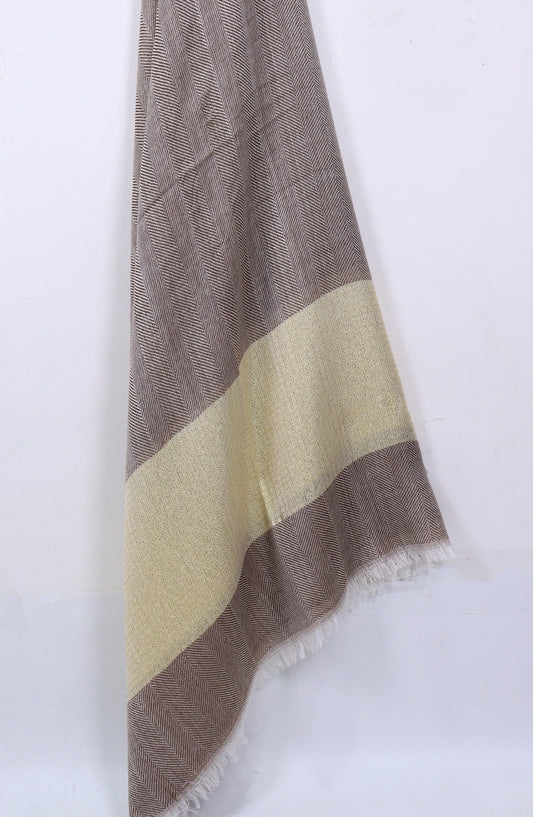 Amna Khadija Premium Printed Twill Jacquard Stole - Design-43 - AM25OLT - Brown - Summer Collection
