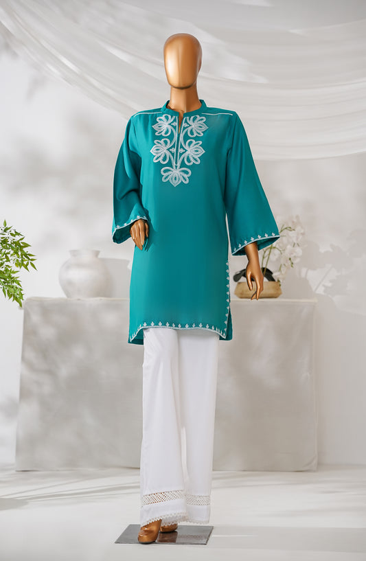 Amna Khadija Embroidered Dobby Lawn Stitched Kurti - Design-01 - AM25KPT - Green - Summer Collection