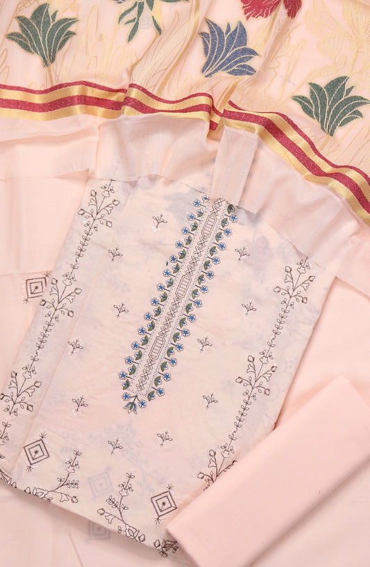 Amna Khadija Embroidered Premium Lawn Unstitched 3 Piece Suit - Design-08 - AM25UPD - Pink - Summer Collection