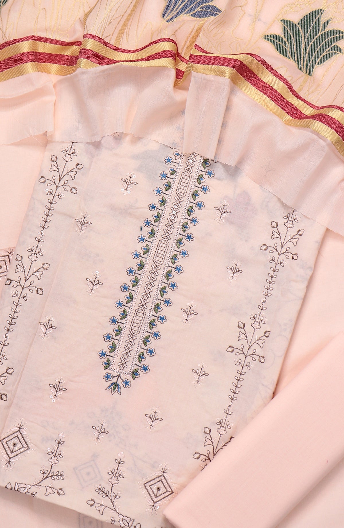 Amna Khadija Embroidered Premium Lawn Unstitched 3 Piece Suit - Design-08 - AM25UPD - Pink - Summer Collection