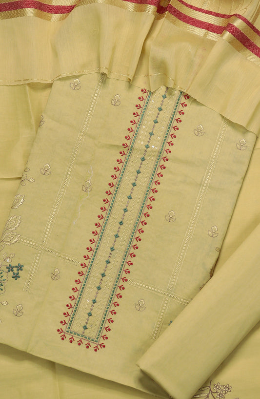 Amna Khadija Embroidered Premium Lawn Unstitched 3 Piece Suit - Design-05 - AM25UPD - Yellow - Summer Collection
