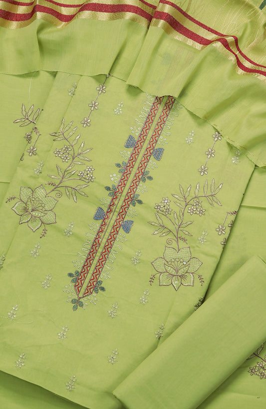 Amna Khadija Embroidered Premium Lawn Unstitched 3 Piece Suit - Design-04 - AM25UPD - Green - Summer Collection